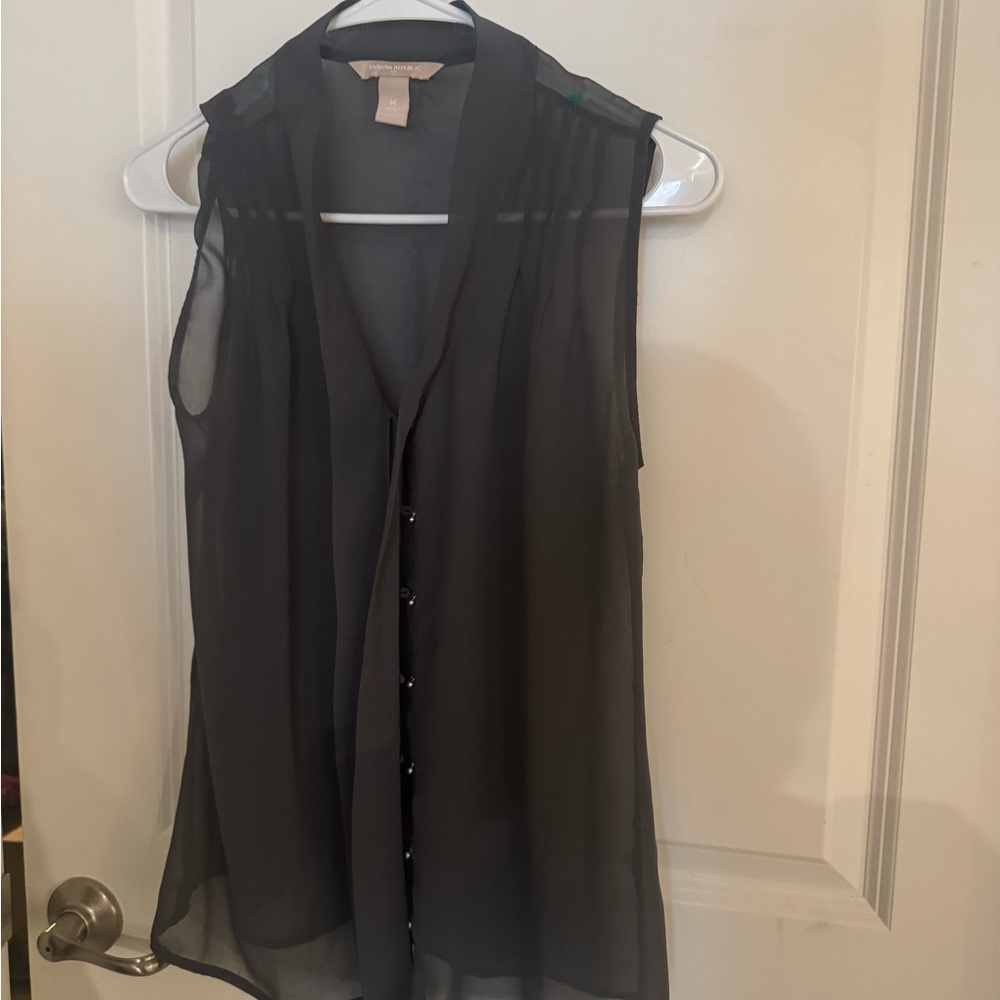 Banana Republic Black Sheer Blouse